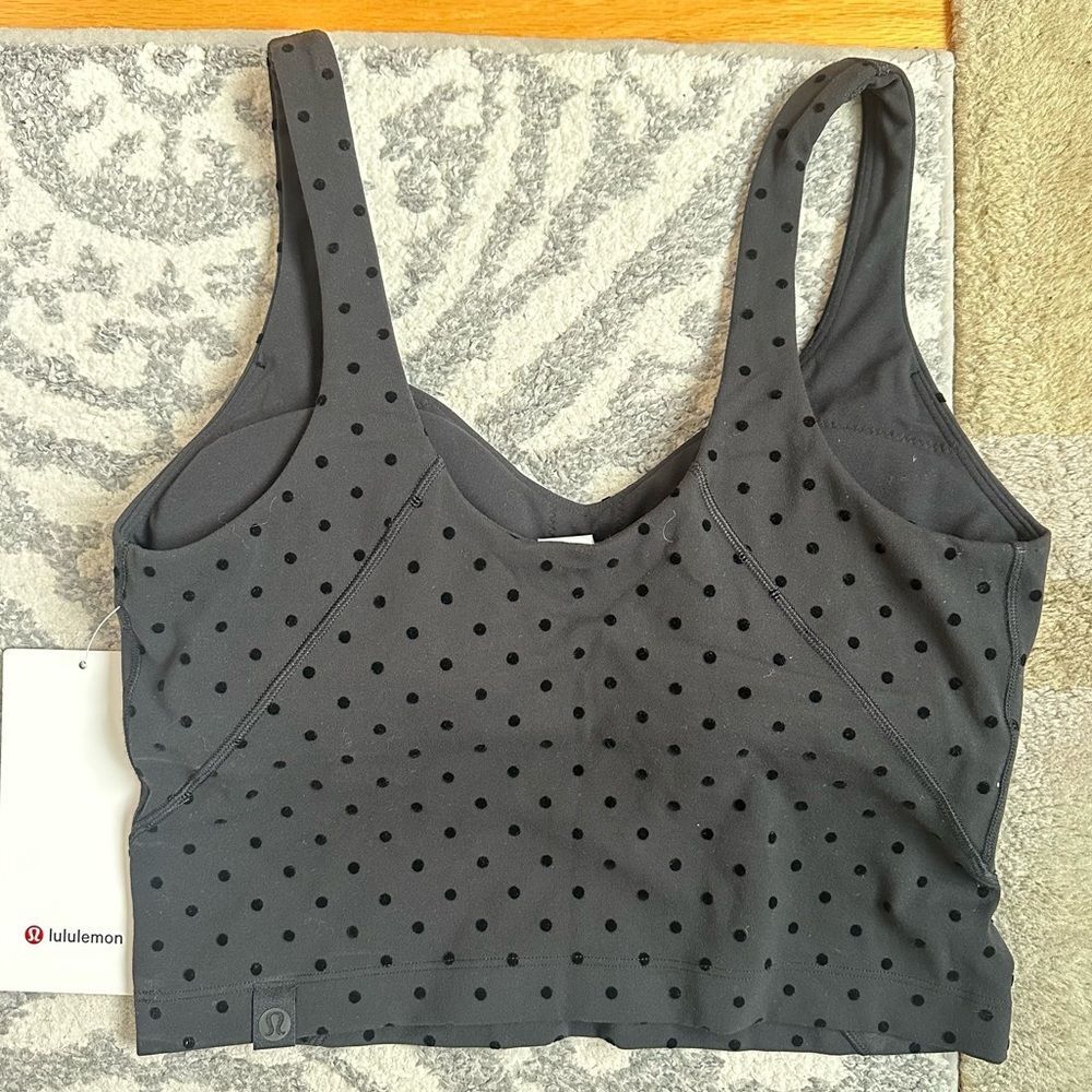 NWT Align Tank Flock Light Support Polka Dot Crop Tank Black Sz 6 NEW Lululemon - Picture 4 of 8